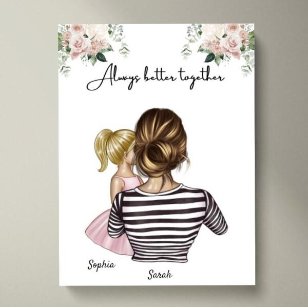 Bästa mamma - Personaliserad Poster (Kvinna med 1-2 barn)
