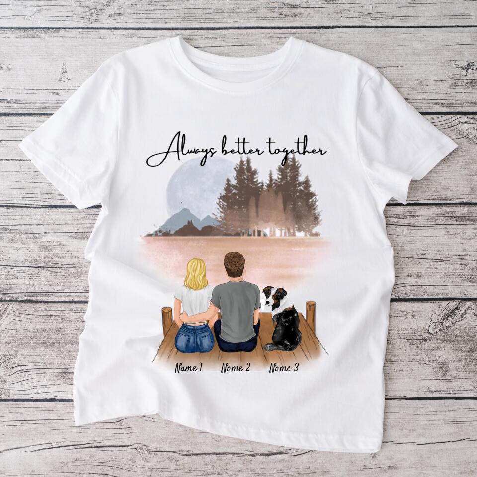 Par med husdjur - Personaliserad T-Shirt (100 % Bomull, Unisex)