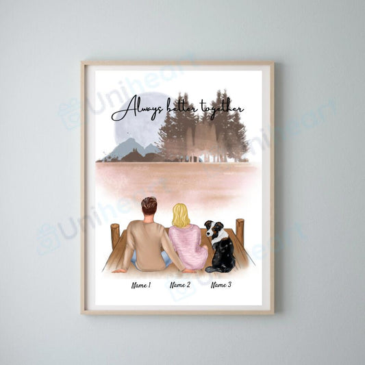 Par med husdjur - Personaliserad Digital bild (Par med hund eller katt)