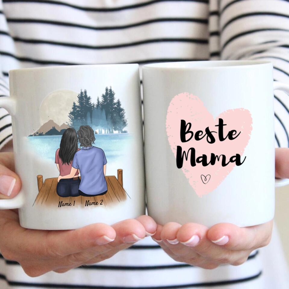 Bästa mormor/mamma - Personaliserad Kopp (2 personer)