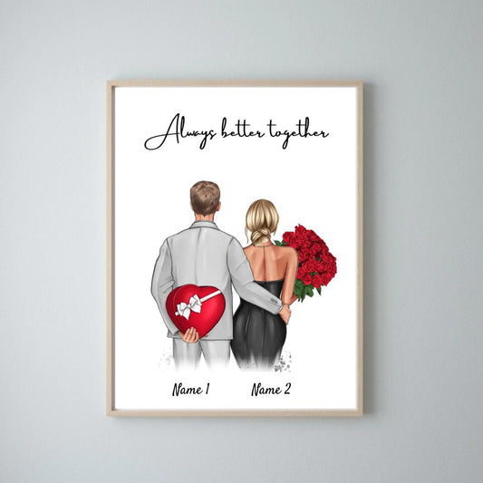 Min älskling - Personlig poster för par (Alla hjärtans dag-present)