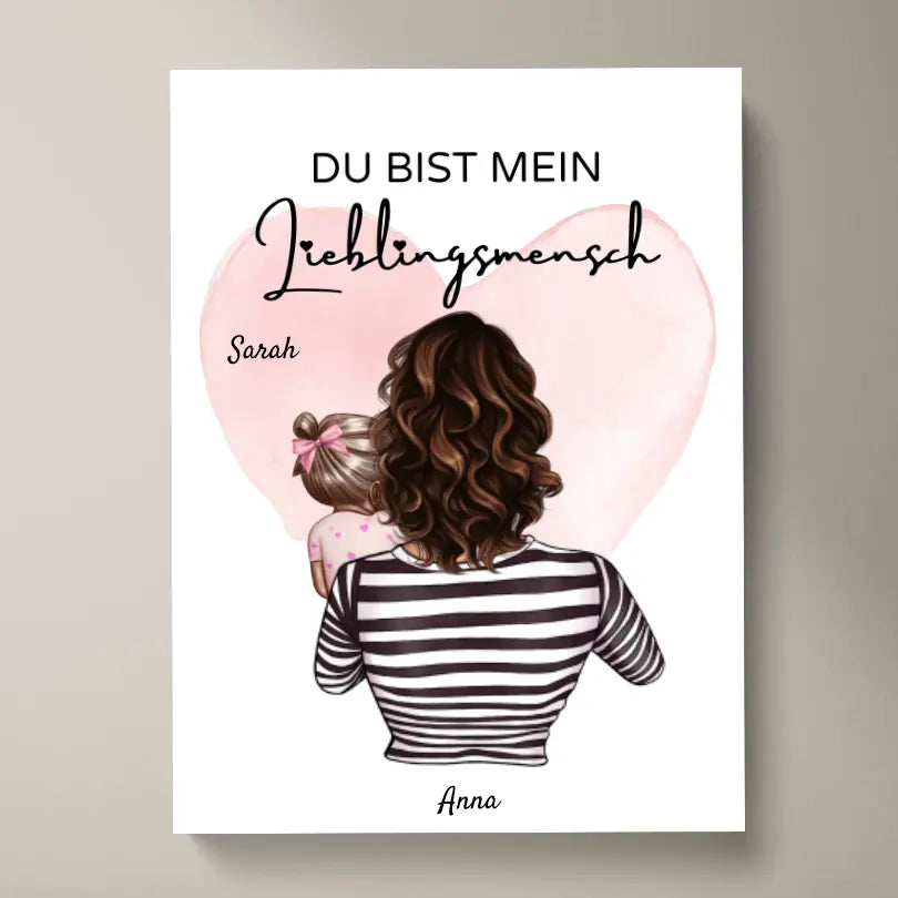 Mamma, min favoritperson - Personlig poster (mamma med 1-4 barn)
