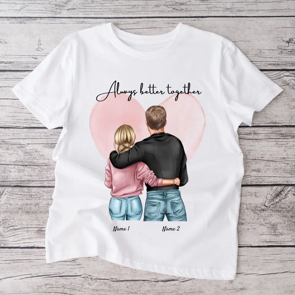 Bästa paret - Personaliserad T-Shirt (100 % Bomull, Unisex)