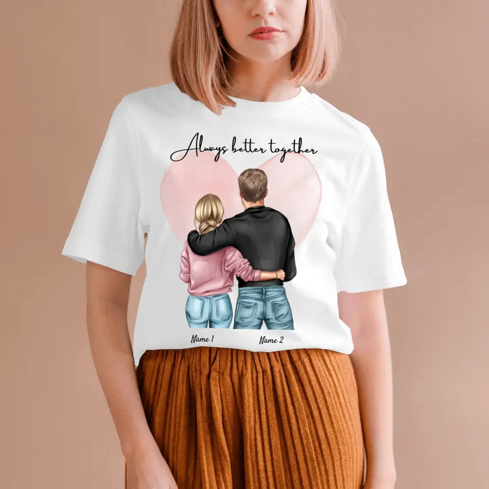 Bästa paret - Personaliserad T-Shirt (100 % Bomull, Unisex)