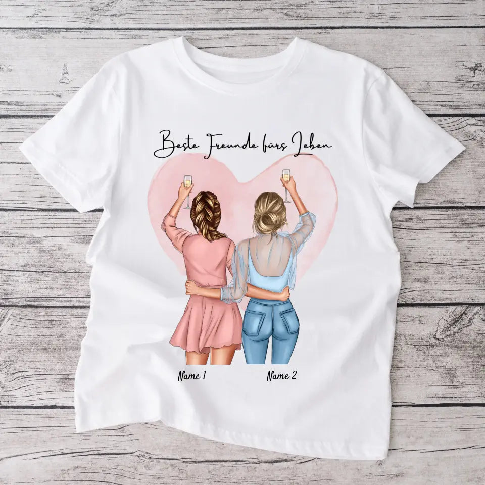 Bästa vänner Cheers - Personaliserad T-Shirt (100 % Bomull, Unisex)