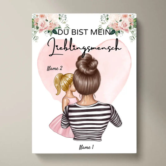 Mamma, min favoritperson - Personlig poster (mamma med 1-4 barn)