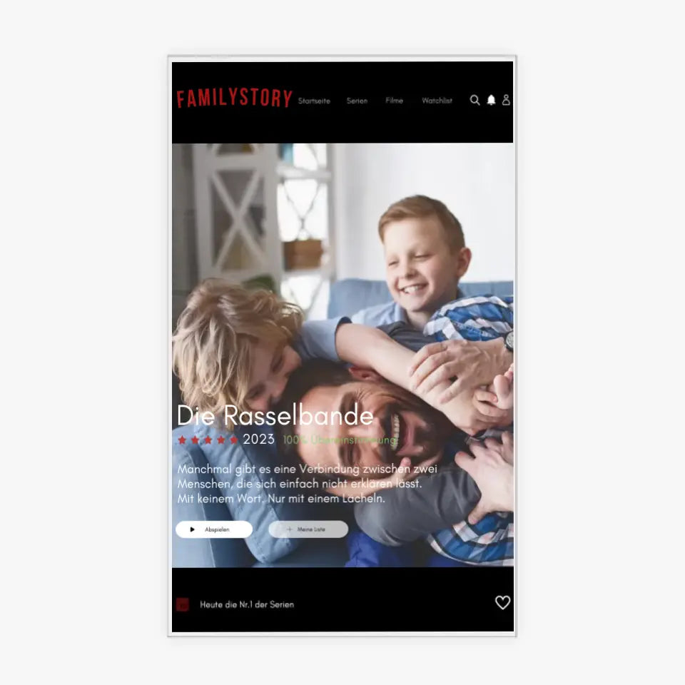 Personligt Netflix-omslag i akrylglas "Familystory" för hela familjen