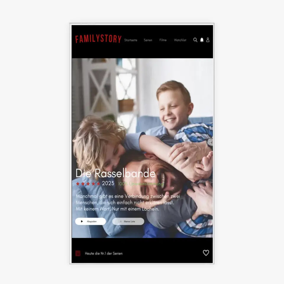 Personligt Netflix-omslag i akrylglas "Familystory" för hela familjen