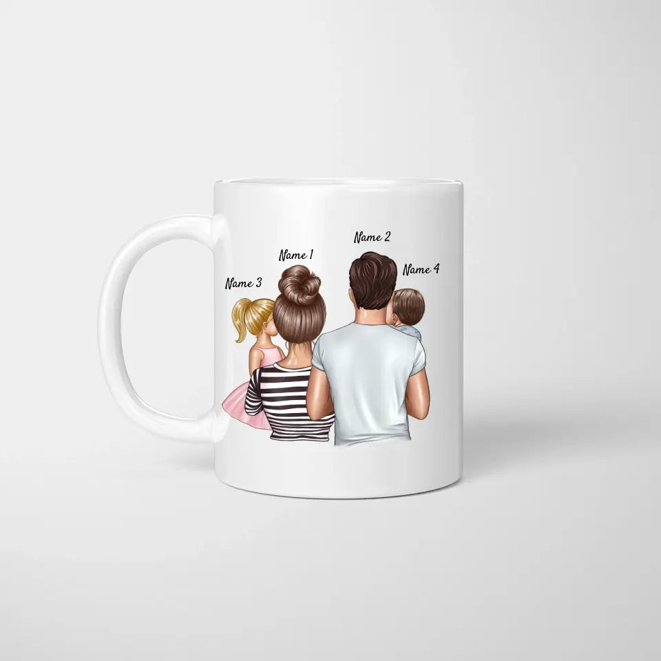 Min familj - personlig mugg (föräldrar med 1-4 barn)
