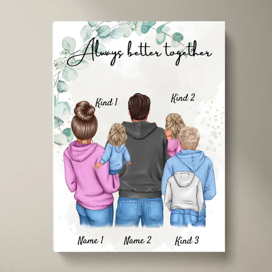 Min familj poster - Personlig poster (1-4 barn)