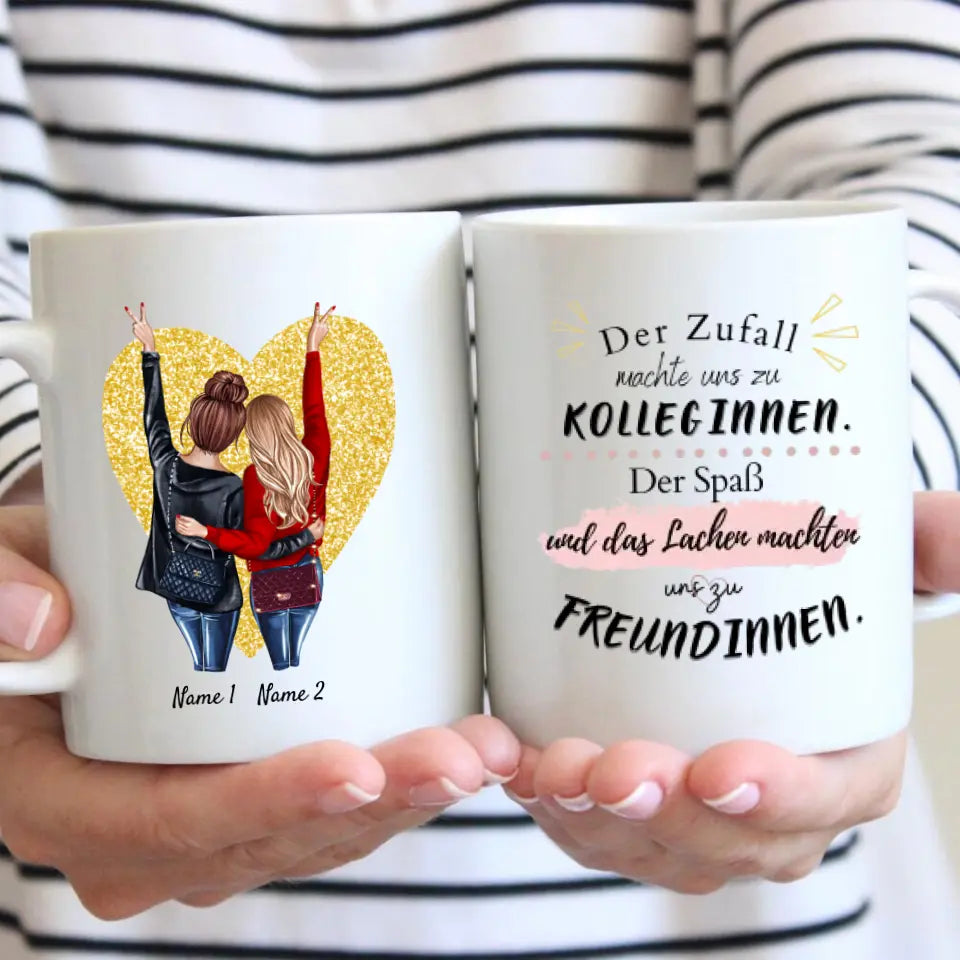 Bästa kollegorna med handväskor - Personlig mugg (2-3 personer)