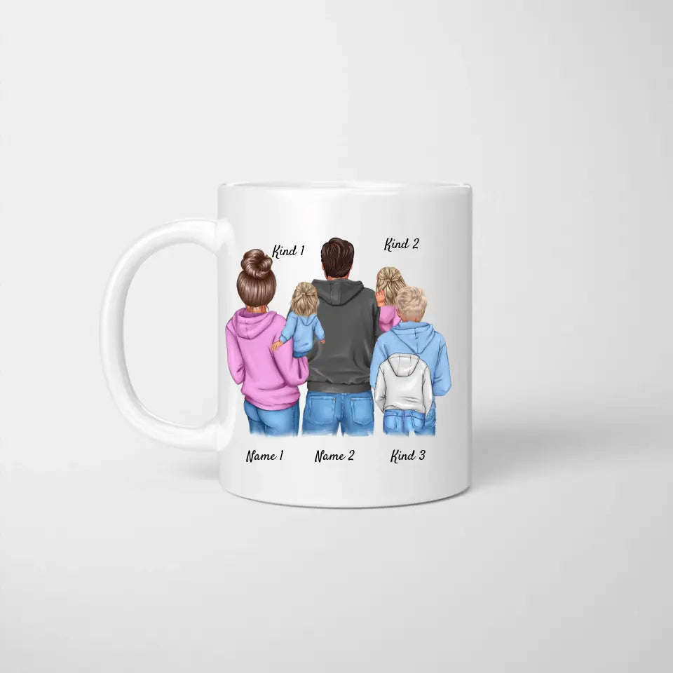 Min familj - Personlig mugg (1-4 barn)