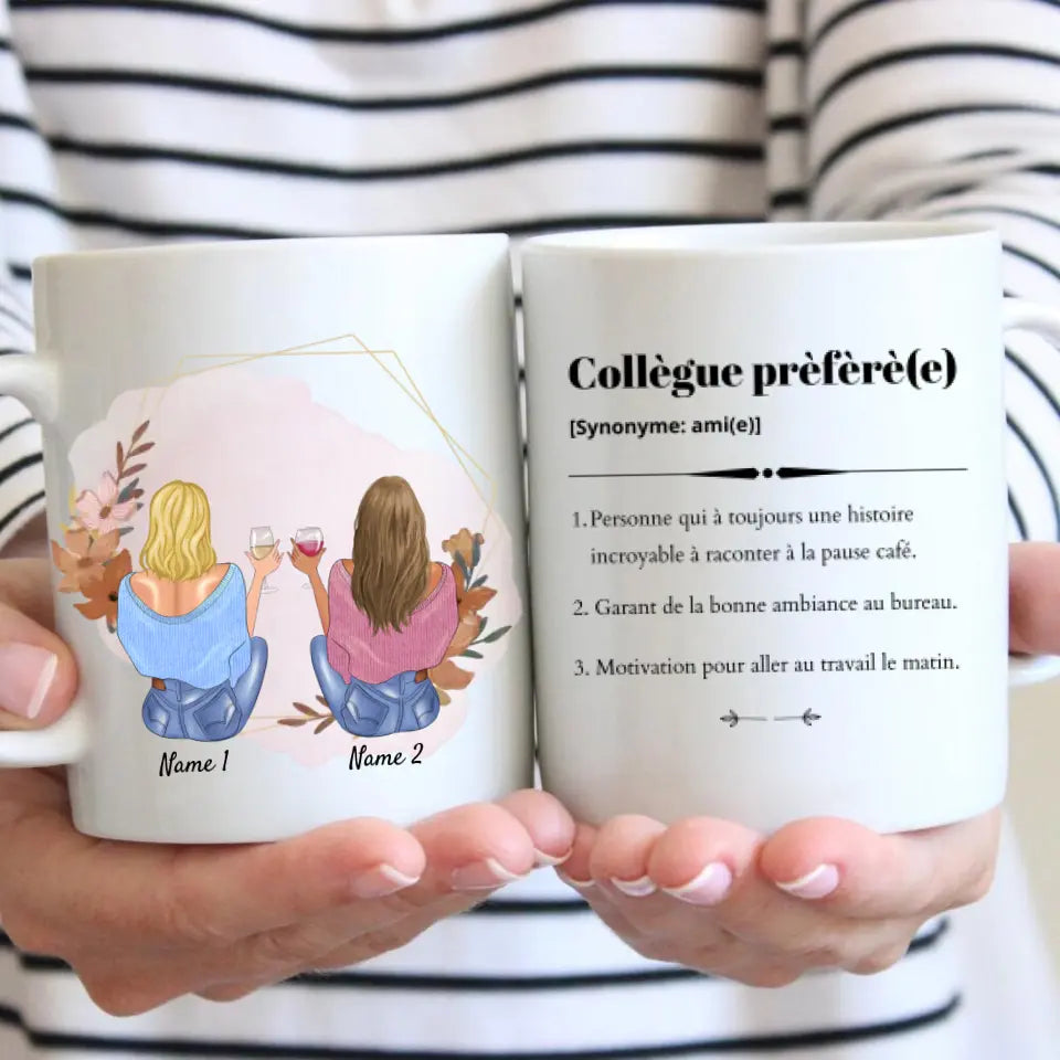 Collègue prèfèrè, Meilleures collègues avec boisson - Mug personnalisé (2-4 personer)