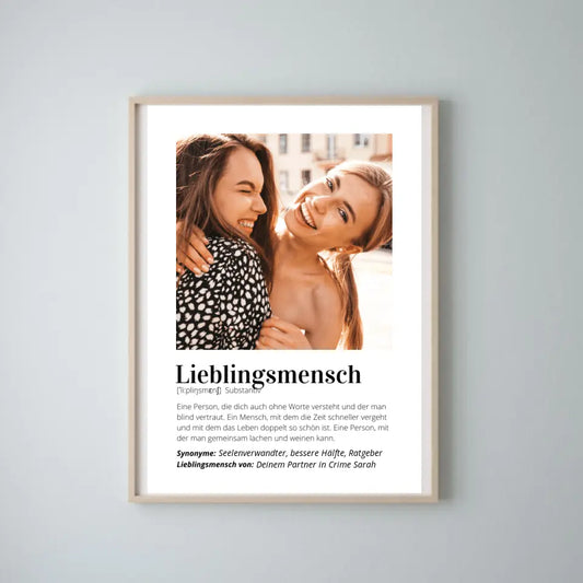 Fotoaffisch "Definition" - Personlig gåva "Favoritperson"