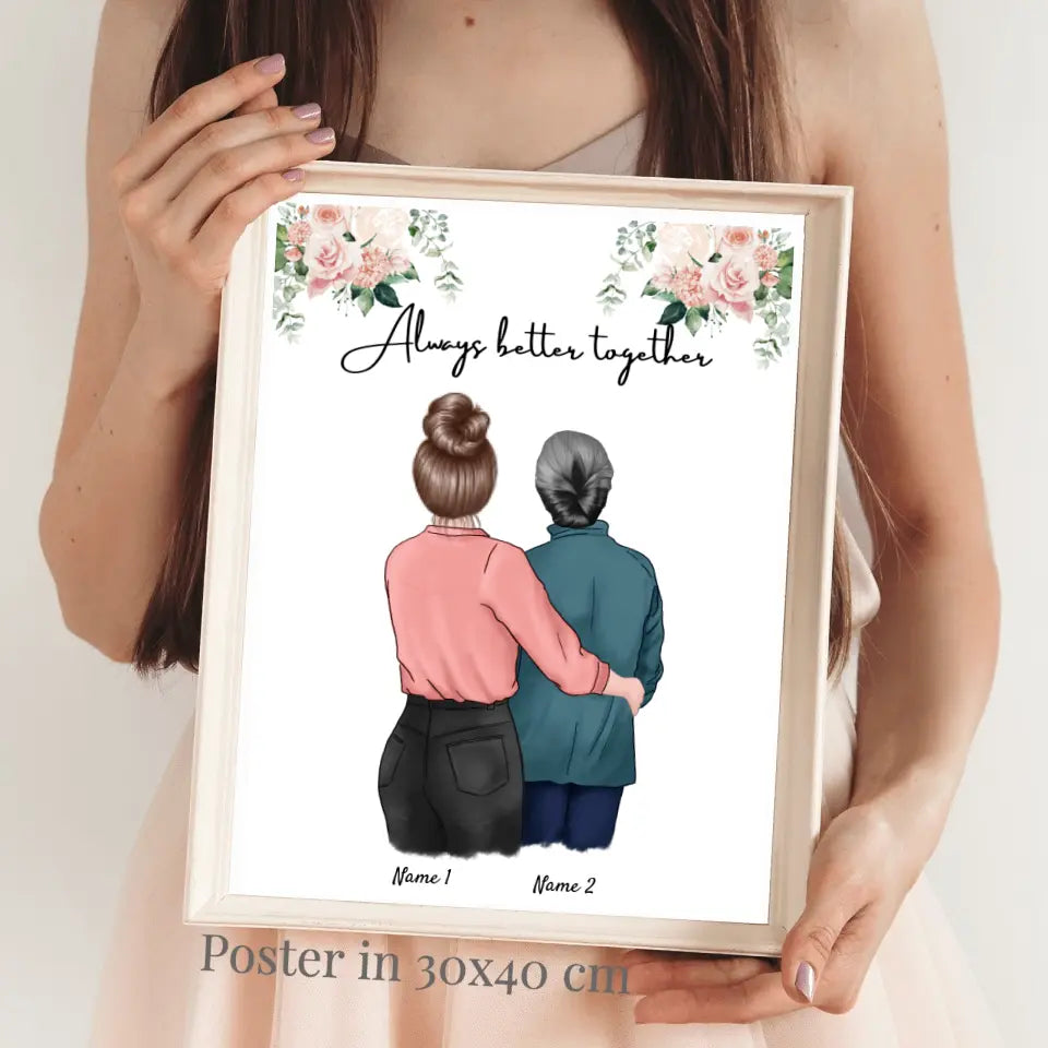 Mamma & Dotter - Personaliserad Poster