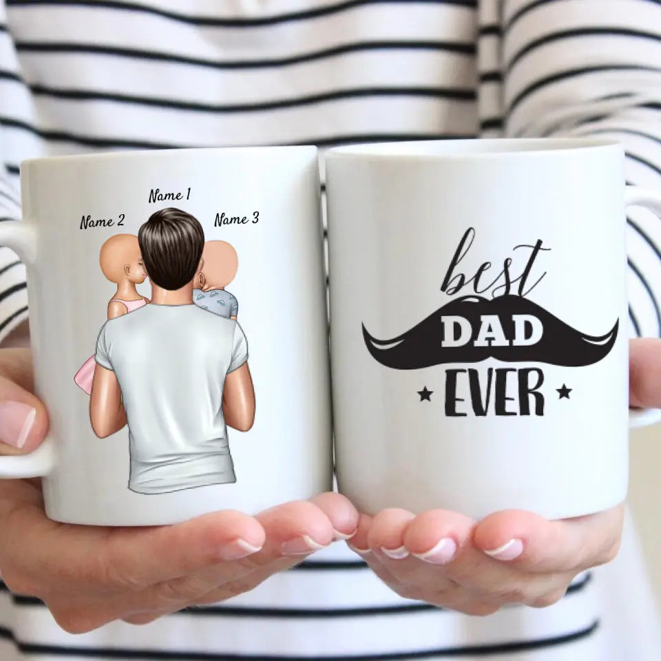 Till min pappa - Personlig mugg (pappa med barn)