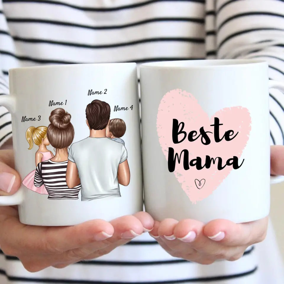 Familjen är här - Personlig mugg (föräldrar med barn)