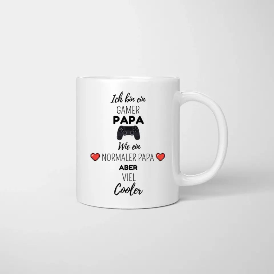 Cool Gamer PAPA - Personlig mugg för pappor (med 1-4 barn)