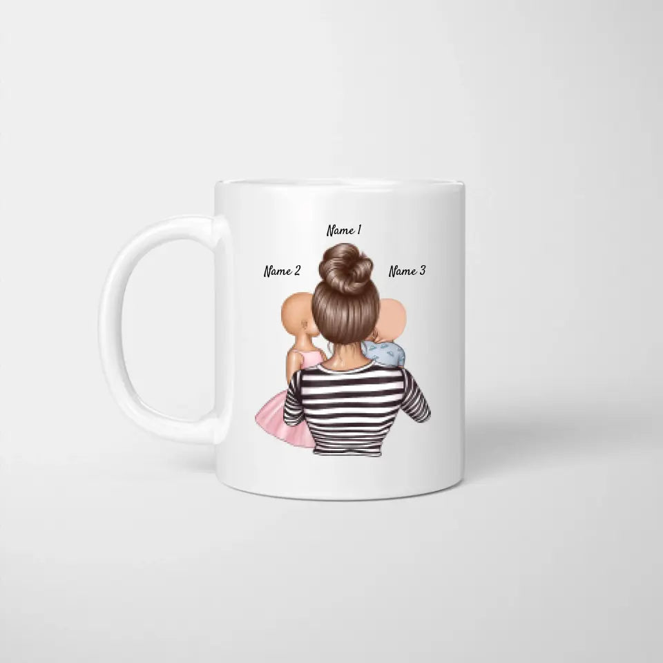 Maman avec enfants - Mug personnalisé (1-4 enfants)