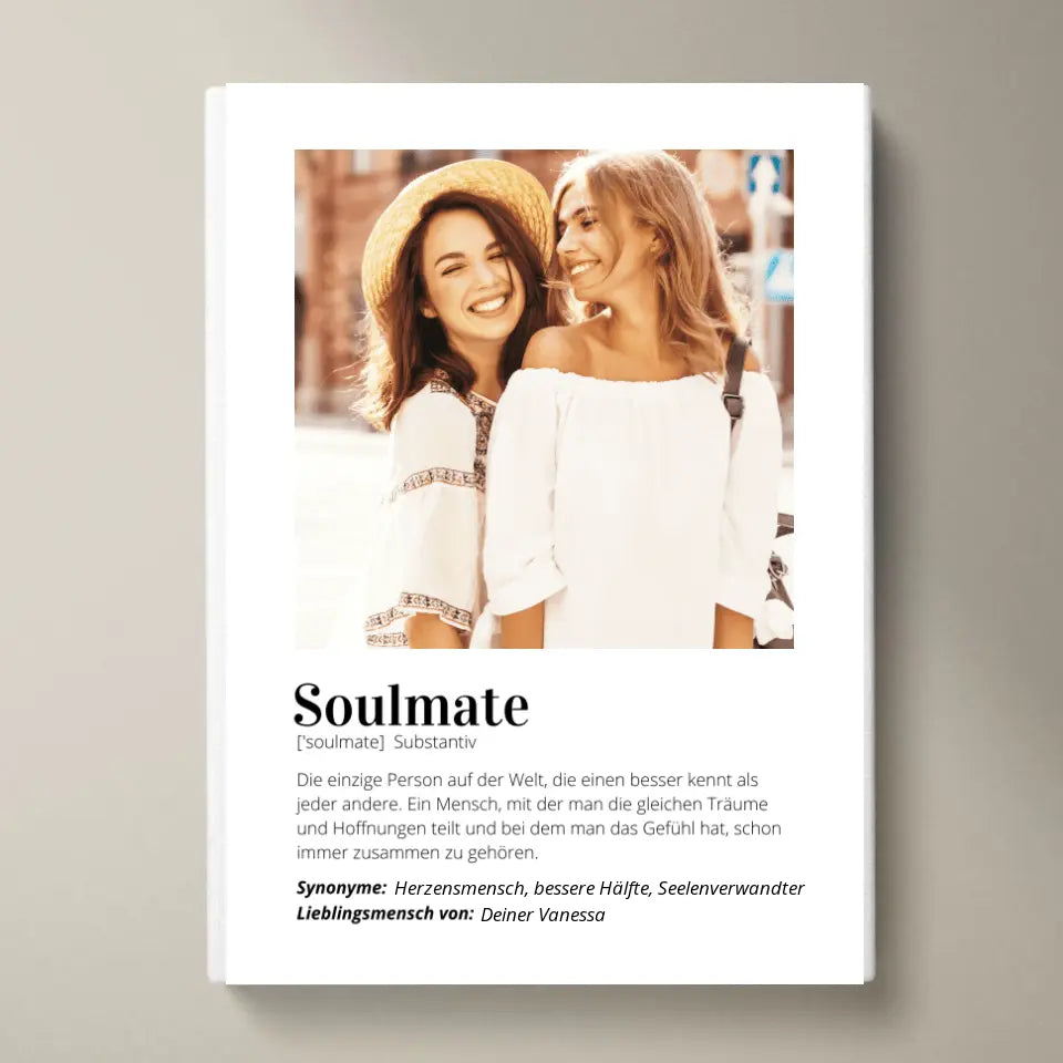 Fotoaffisch "Definition" - Personlig gåva "Soulmate"