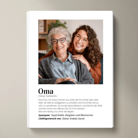 Fotoaffisch "Definition" - Personlig gåva "Mormor"