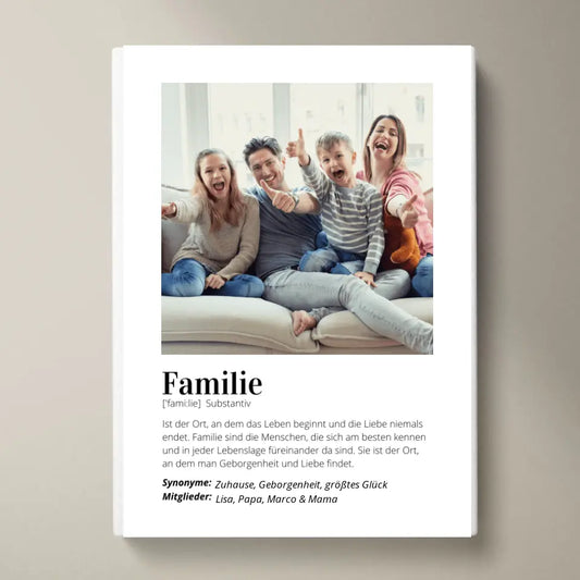 Fotoaffisch "Definition" - Personlig gåva "Familj"