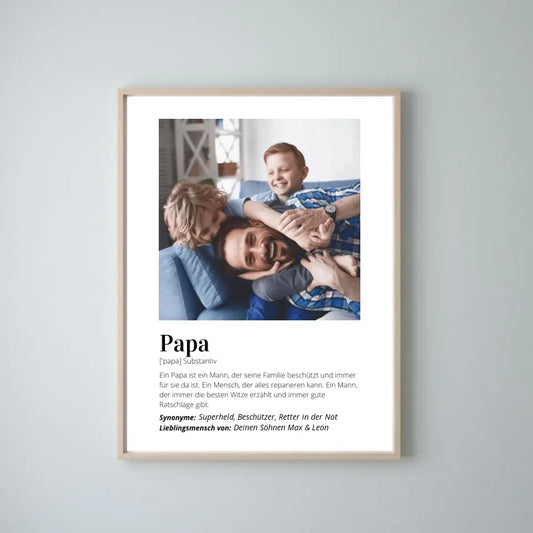 Foto-Poster "Definition" - Personaliserad gåva Papa