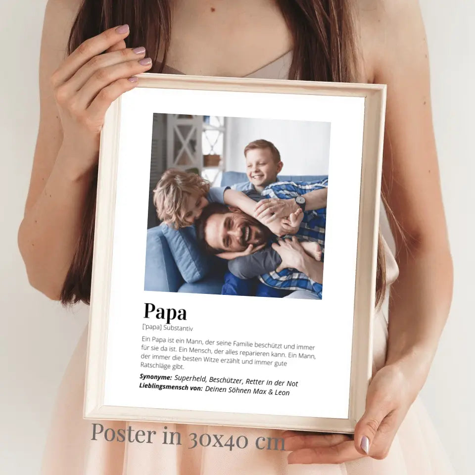 Foto-Poster "Definition" - Personaliserad gåva Papa
