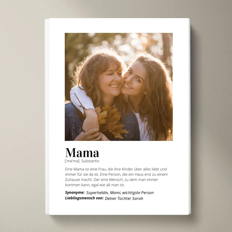 Foto-Poster "Definition" - Personaliserad gåva Mamma