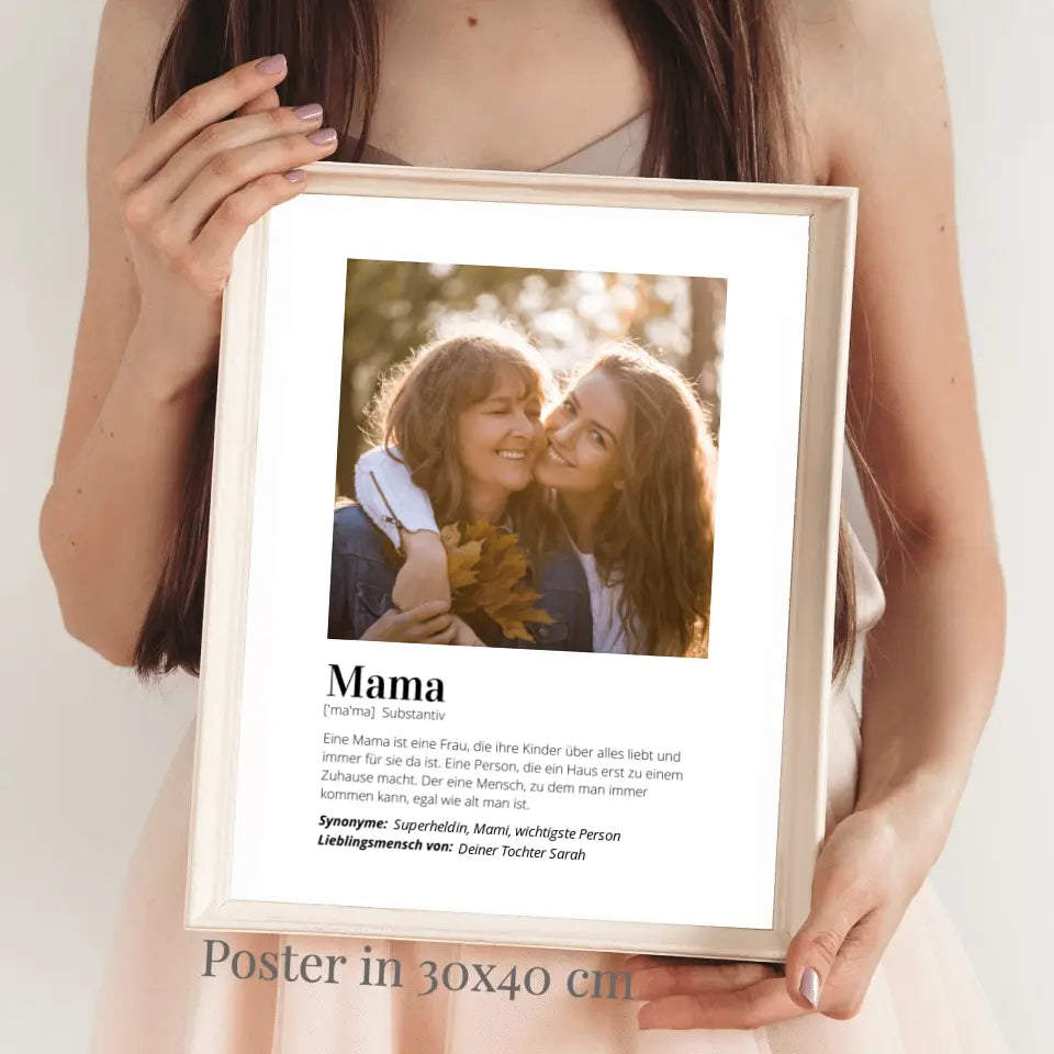Foto-Poster "Definition" - Personaliserad gåva Mamma