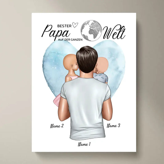Världens bästa pappa - Personlig poster (pappa med barn)
