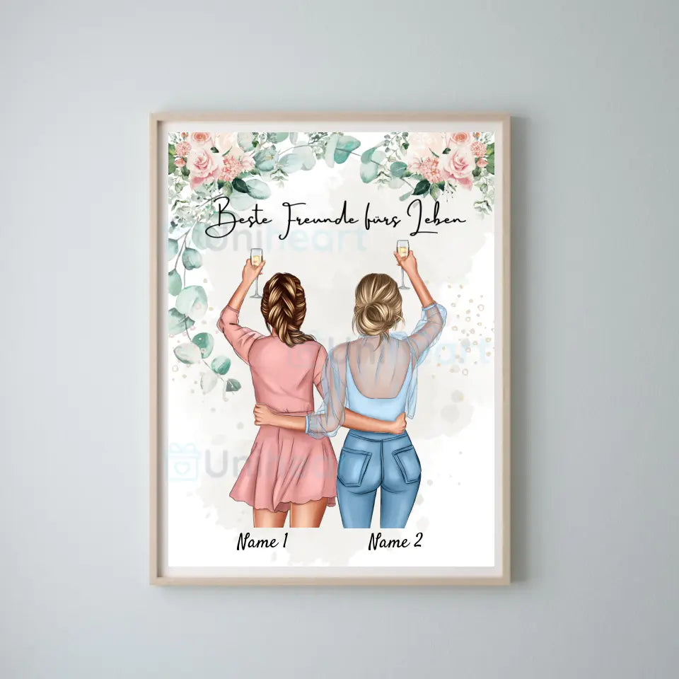 Bästa vänner/systrar - Personaliserad Digital bild