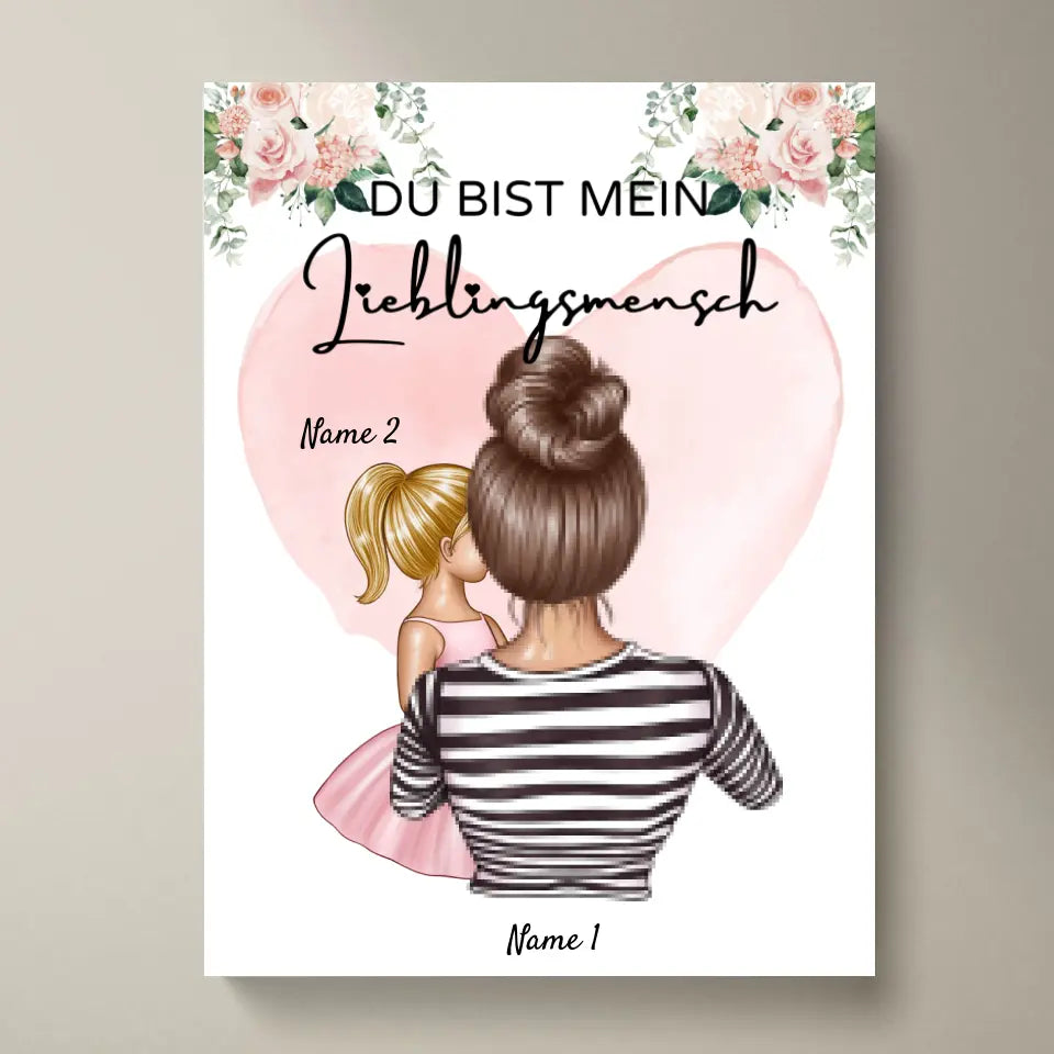 Mamma, min favoritperson - Personlig duk (mamma med 1-4 barn)