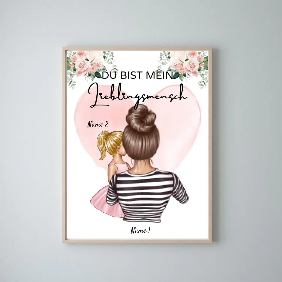 Mamma, min favoritperson - Personlig duk (mamma med 1-4 barn)