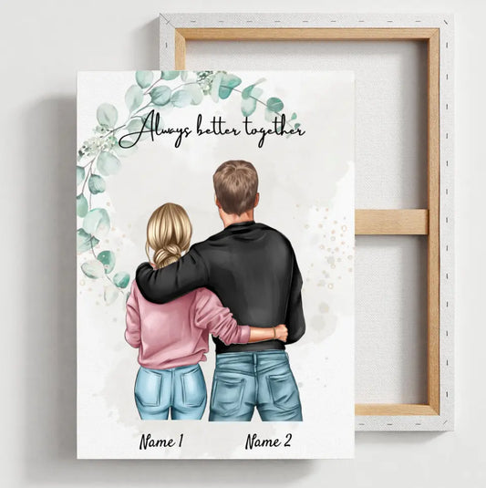 Bästa paret - personlig canvas (kvinna med man)