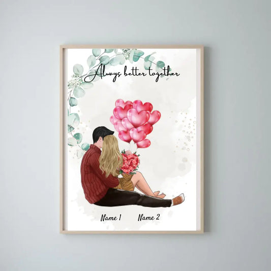 Be my Valentine - Personaliserad Poster (kvinna med man)