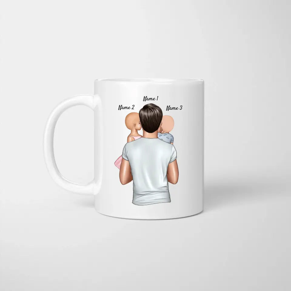 Lieber Papa, danke für die geilen Gene - Personalisierte Tasse für Väter (Vatertag 1-4 Kinder)