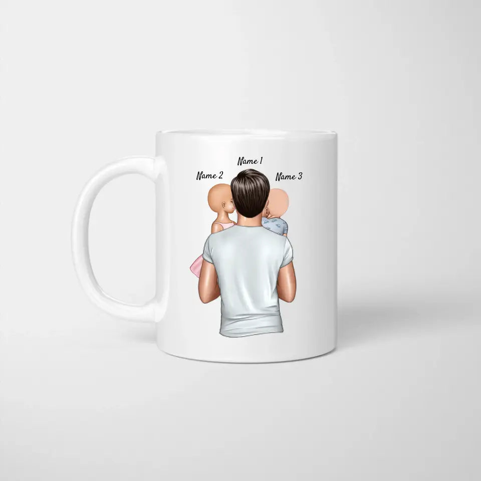 Danke Papa, ich bin echt gut geworden - Personalisierte Tasse für Väter (Vatertag 1-4 Kinder)