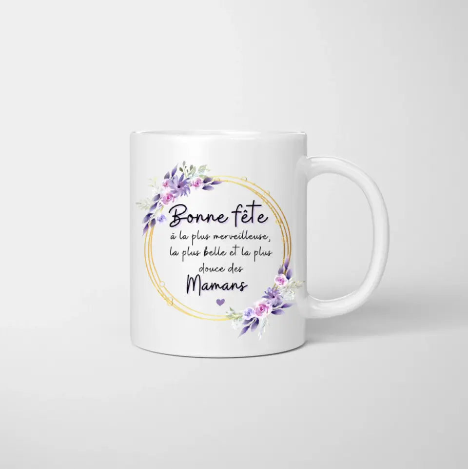 Bonne fête à la meilleure Mamounette - Personlig mugg (1-3 barn, ungdomar)