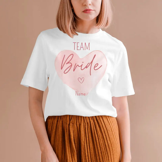 Personalisiertes JGA T-Shirt Team Braut, Tshirt Frauen, Junggesellenabschied T-Shirt, Brautjungfer Tshirt - Personalisiertes T-Shirt (100% Baumwolle, Unisex)