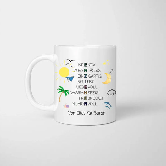 Erzieherin, Erzieher Abschied Geschenk - Personalisierte Tasse, Abschiedsgeschenk, Erzieher, Kindergarten, Schule, Lehrer, Tagesmutter