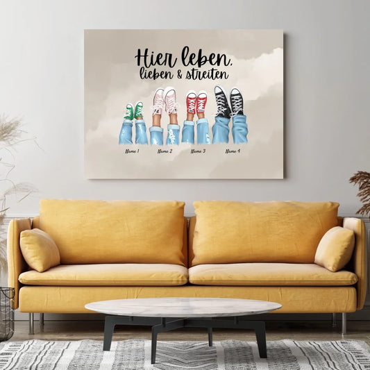 Här lever vi, älskar och argumenterar - Personlig familjetavla (upp till 8 personer)