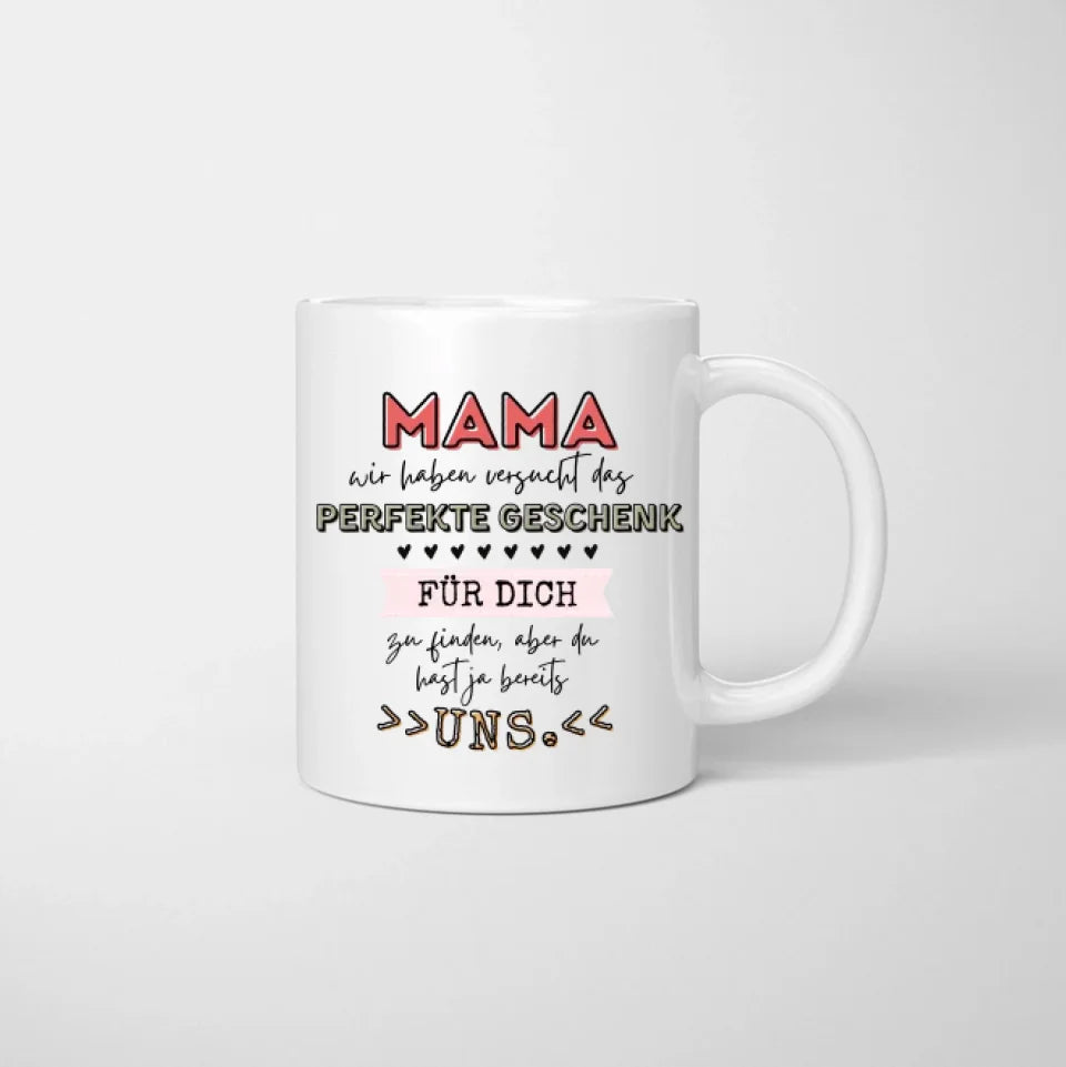 Perfektes Geschenk Mama = Wir - Personalisiertes Geschenk Weihnachten (Mutter mit 1-4 Kindern)