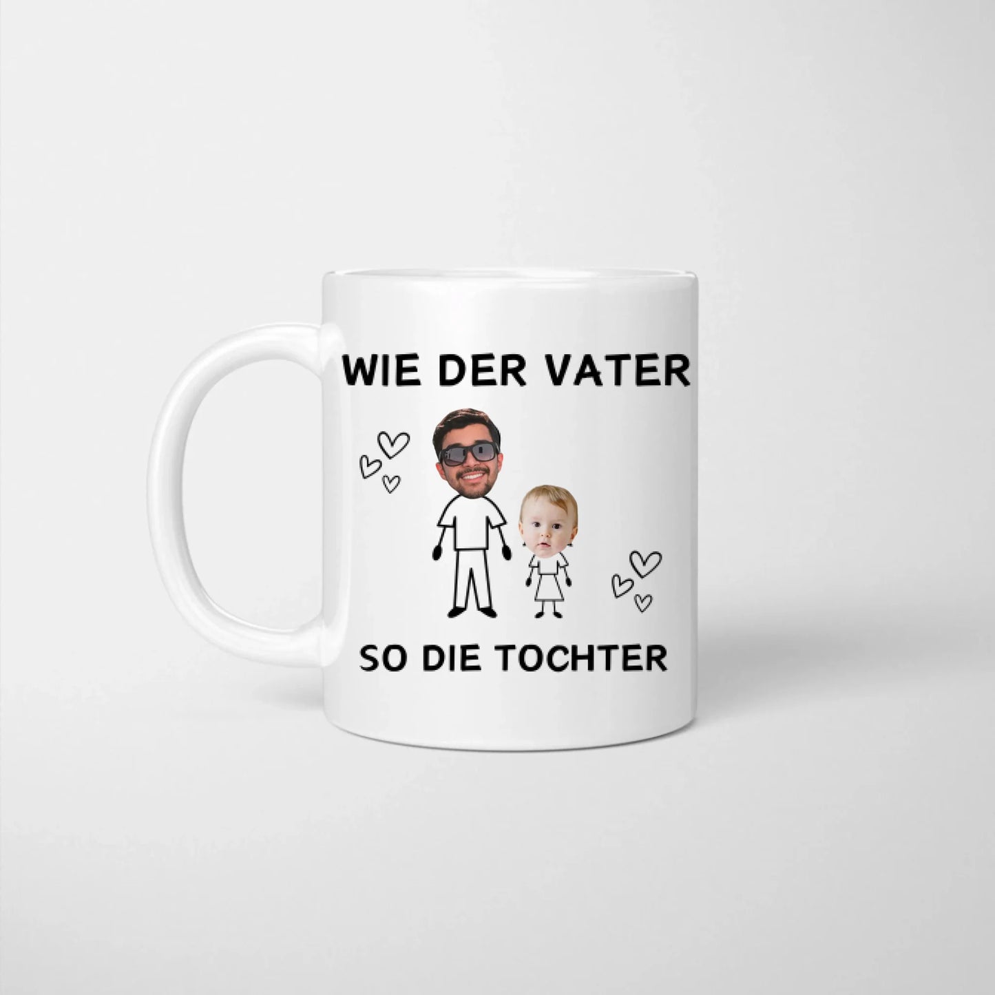 Wie der Vater so die Tochter (Gesicht auf Tasse) - witzige Papa Tochter Foto-Tasse