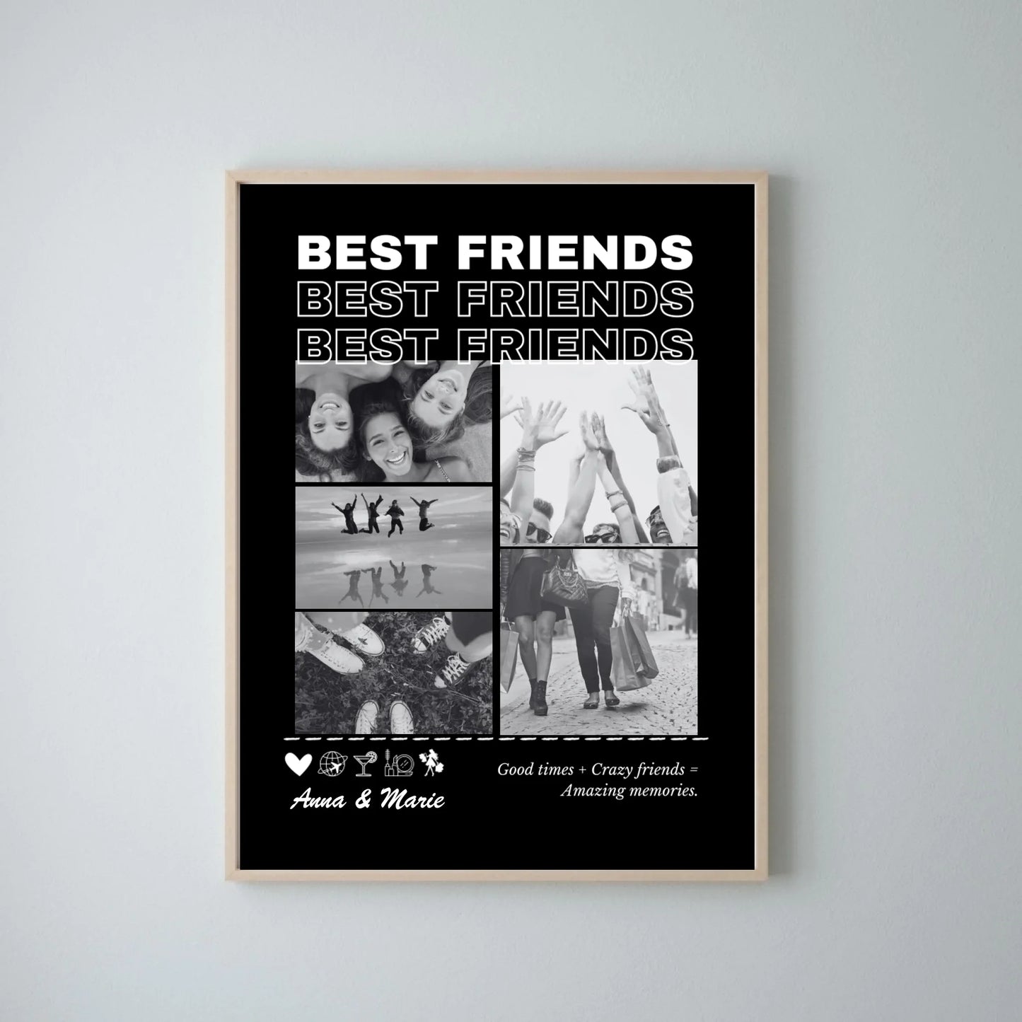 Freundinnen Forever - Personalisiertes Foto Poster (3-5 Bilder hochladen)