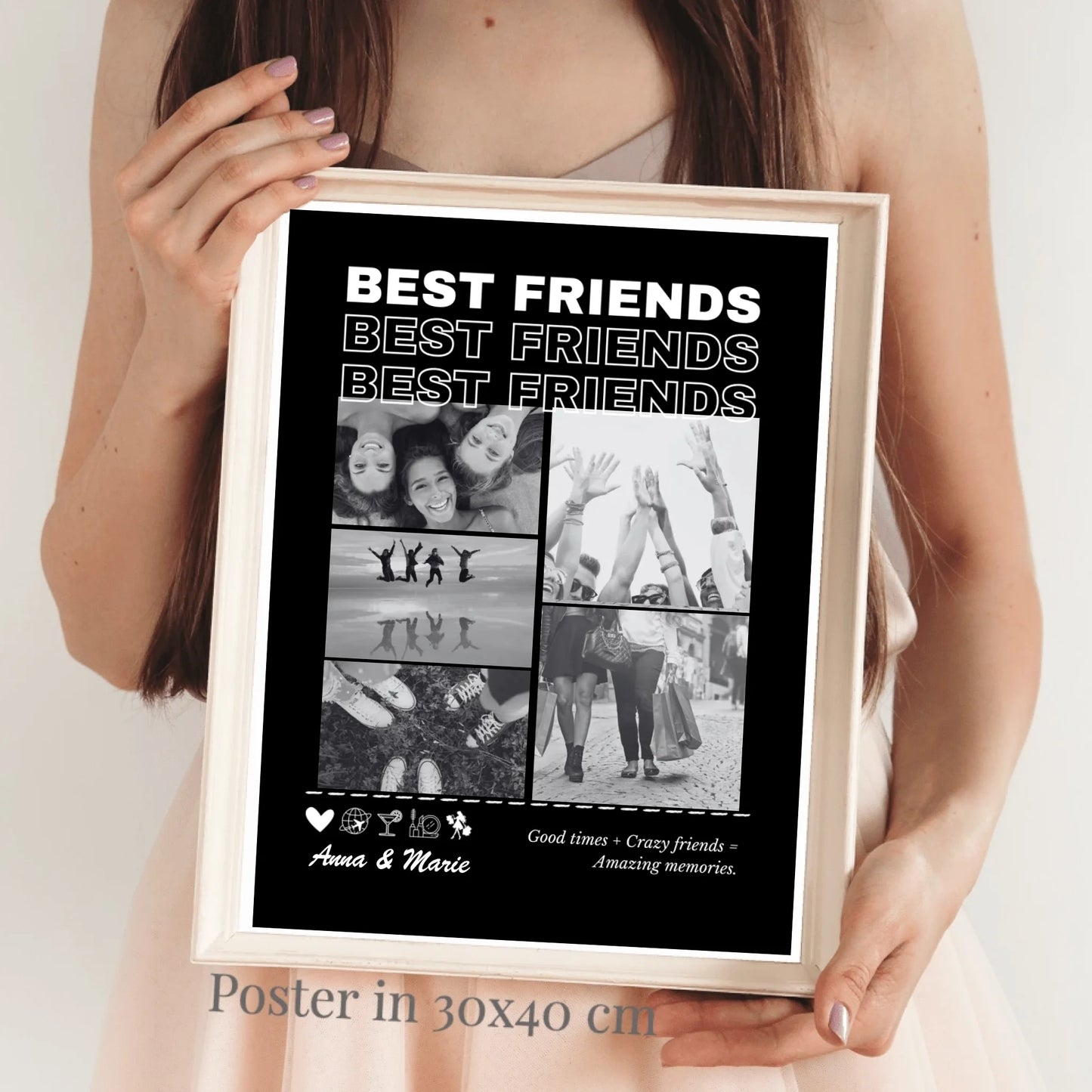 Freundinnen Forever - Personalisiertes Foto Poster (3-5 Bilder hochladen)