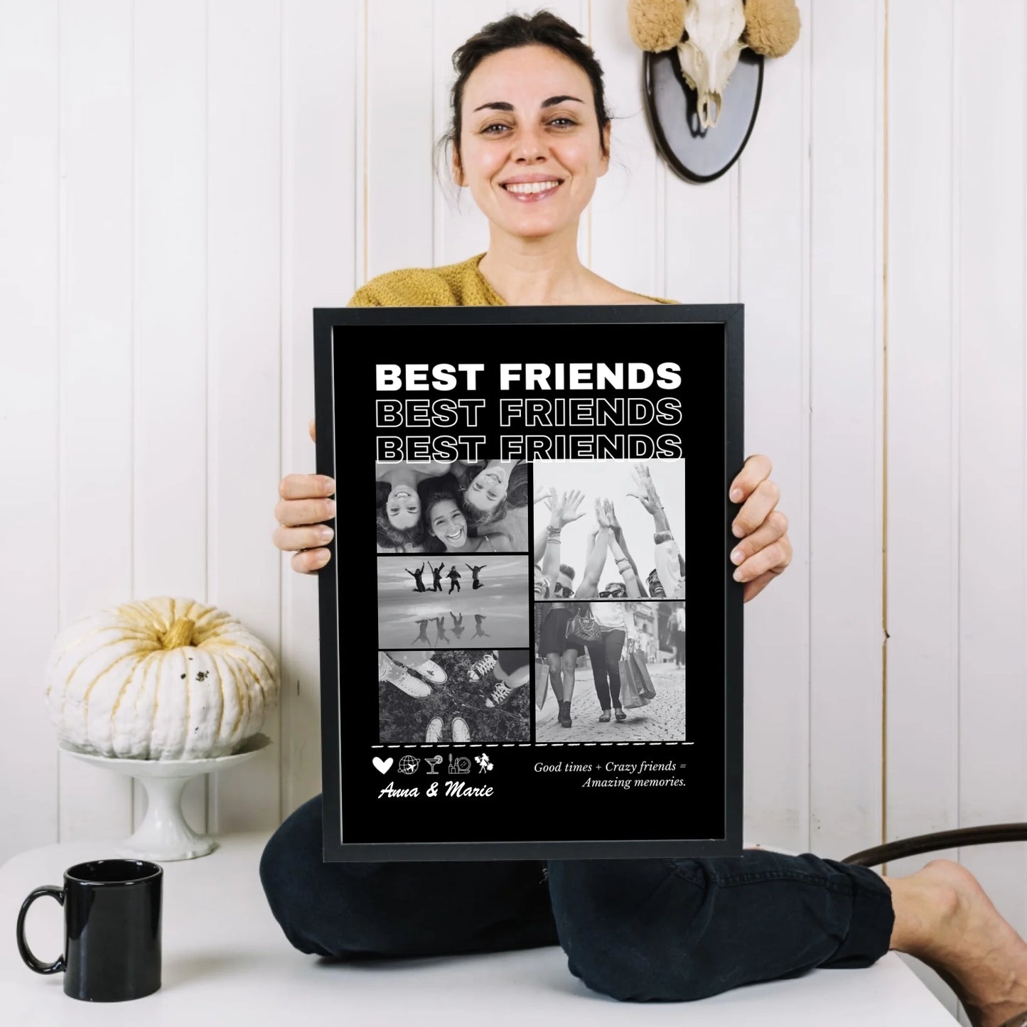 Freundinnen Forever - Personalisiertes Foto Poster (3-5 Bilder hochladen)
