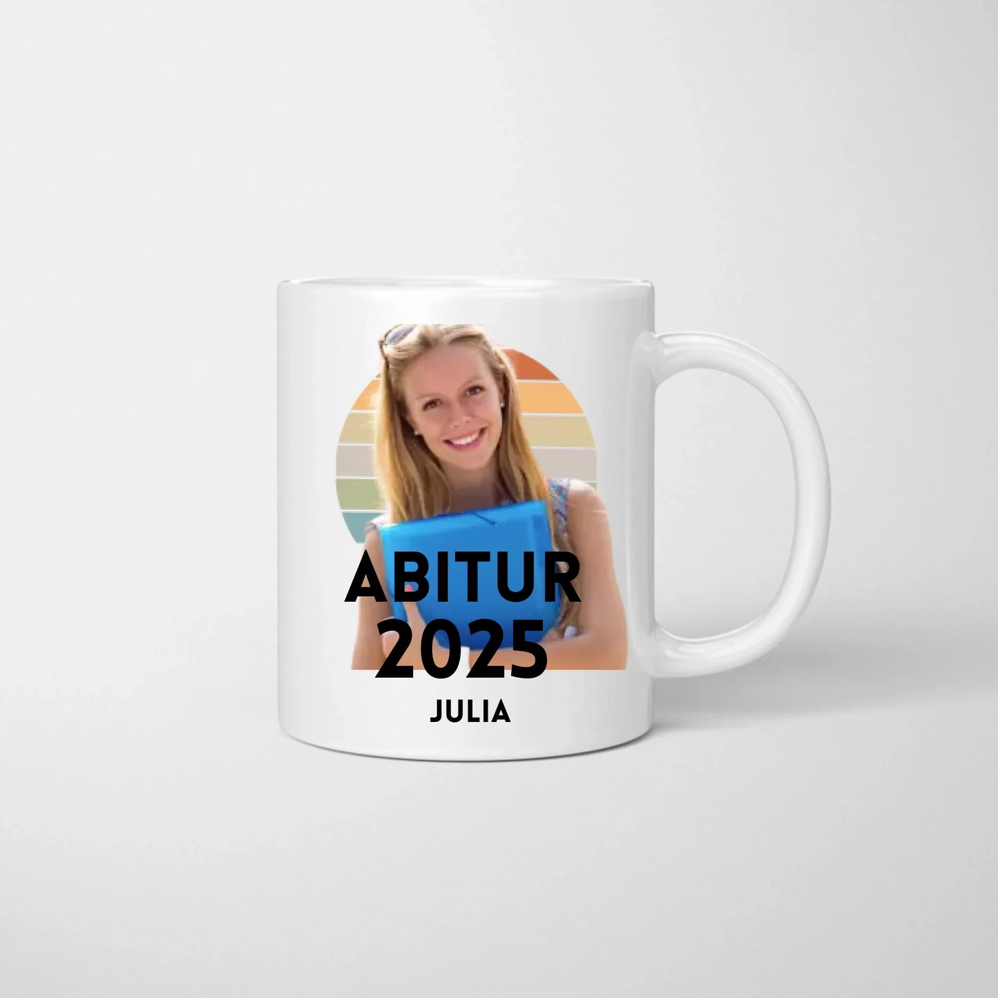 Abschluss Foto Tasse 2025 - Eigenes Bild hochladen, Personalisierte Tasse Abitur, Studium, Bachelor, Master, Ausbildung, Realschule, Examen