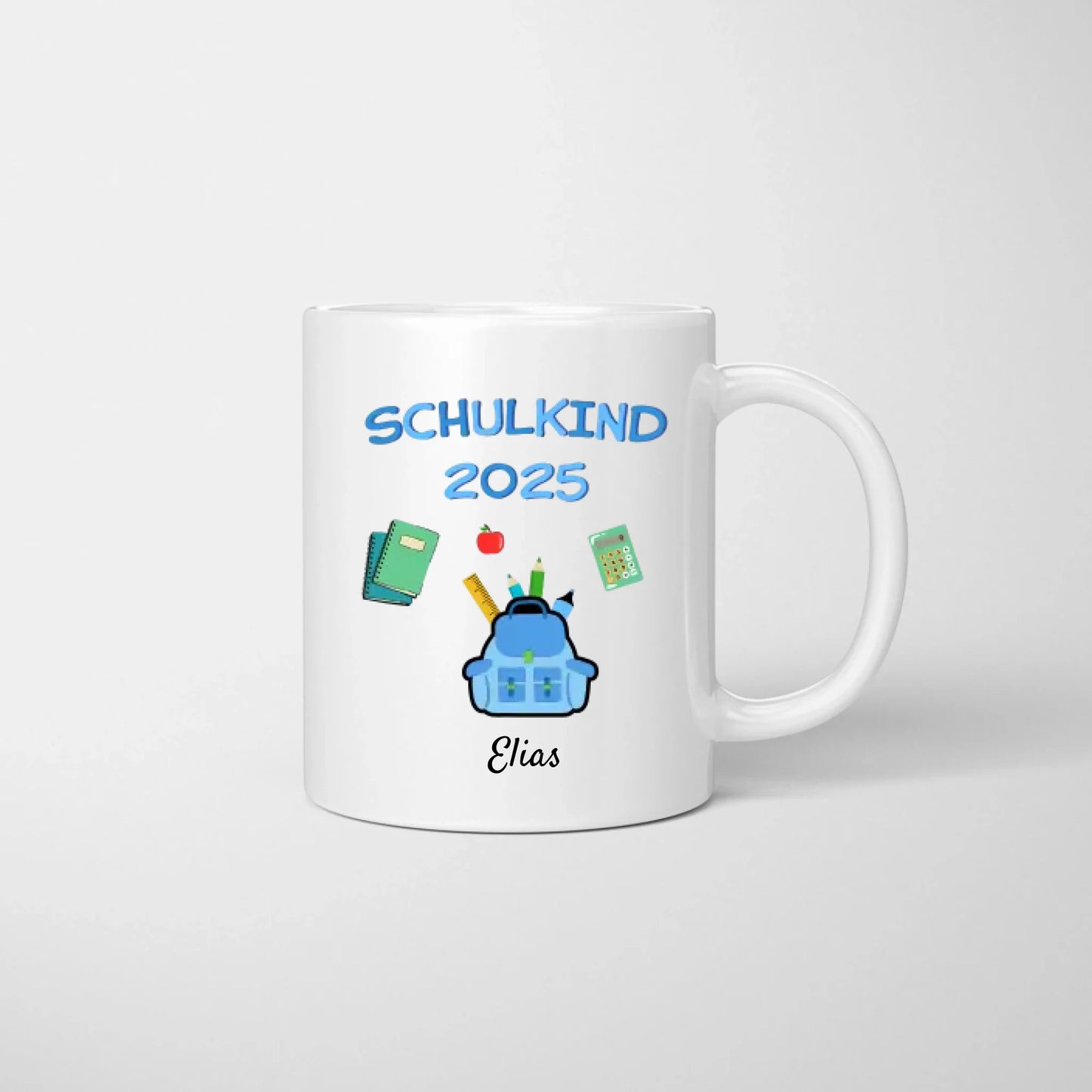 Schulkind 2025 - Personalisierte Tasse zur Einschulung, Schüler, 1.-5. Klasse