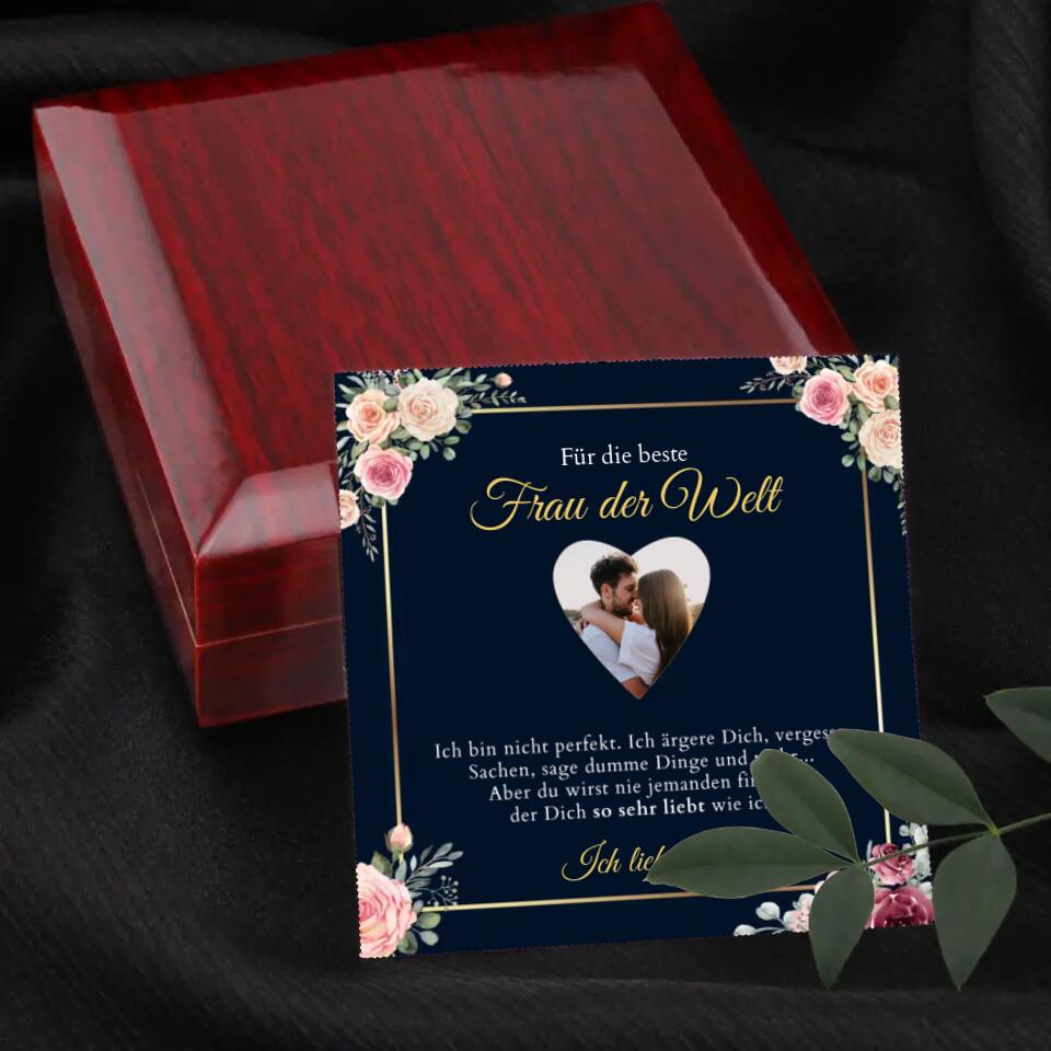 Forever Love "Bästa kvinnan" - Halsband med hjärthänge & personligt fotokort